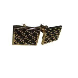 Vtg Estate Mens Goldtone Mid Century Cufflinks Set
